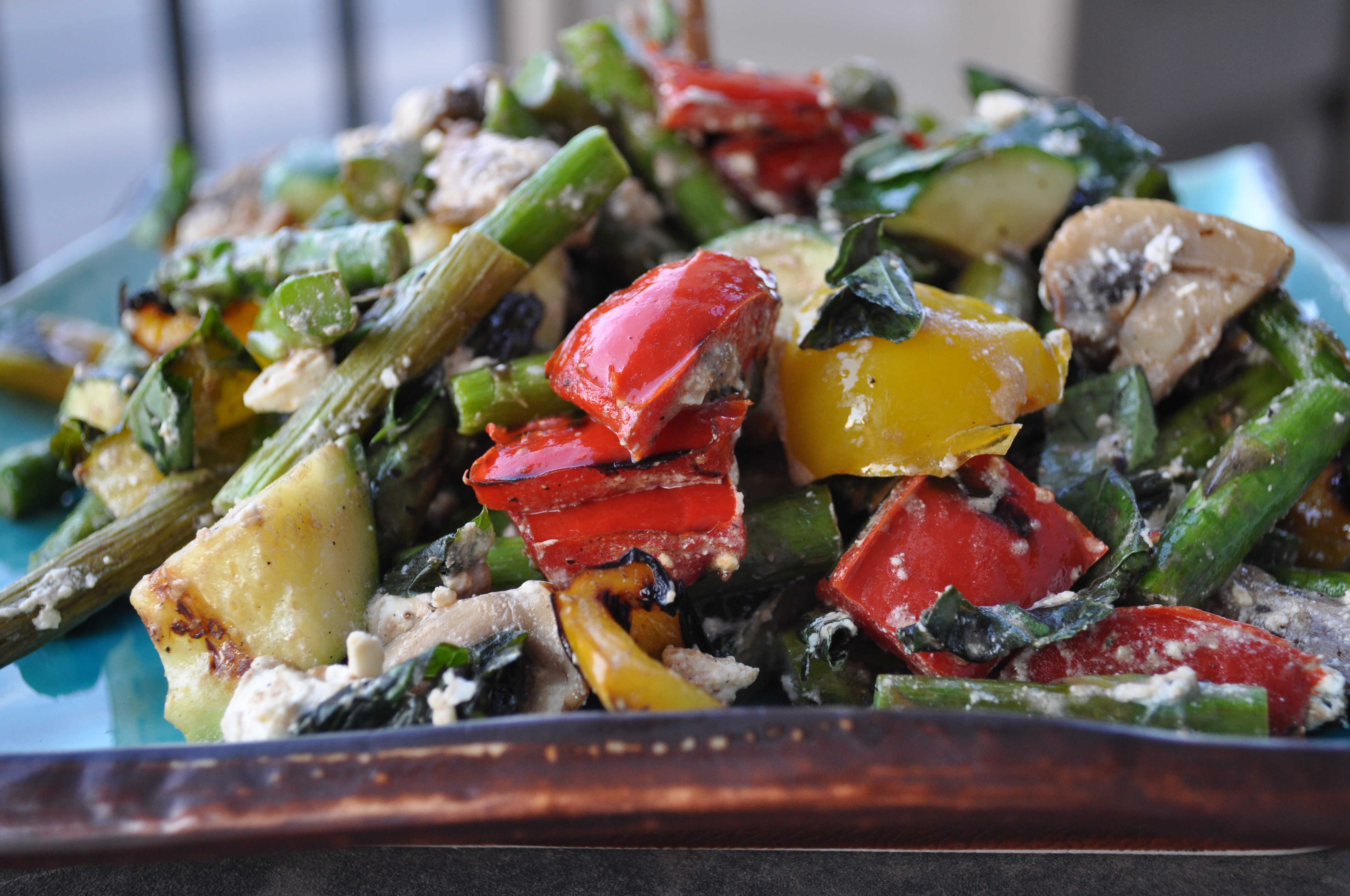 Summer Lovin’ | Warm Balsamic Vegetable Salad with Feta and Basil